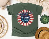 American Freedom Brave Independence Power graphic tee in Moss