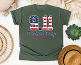 Patriot Day We Will Never Forget Navy graphic tee in Moss