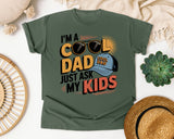 I'm A Cool Dad Just Ask My Kids White graphic tee in Moss