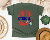 Oh My Stars And Stripes graphic tee in Moss