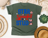 Star Spangled Stud graphic tee in Moss