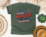 Star Spangled Cutie Grey graphic tee in Moss