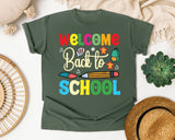 Welcome Back To School Pencils graphic tee in Moss