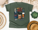 BBQ Beer And Being A Dad My Three Talents Grey graphic tee in Moss