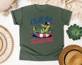 Chill The Fourth Out Grey 2 graphic tee in Moss