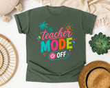 Teacher Mode Off graphic tee in Moss