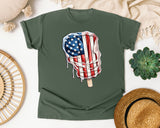 Dripping Flag Popsicle graphic tee in Moss
