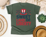 Sweet Land Of Liberty Red 3 graphic tee in Moss