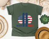 Never Forget White 2 graphic tee in Moss