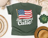 Star Spangled Cutie White graphic tee in Moss