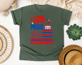 Little Miss Firecracker Red graphic tee in Moss