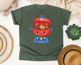 Patriotic Barbecue Grill graphic tee in Moss