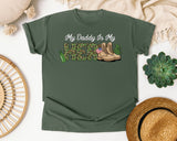 My Daddy Is My Hero Brown graphic tee in Moss