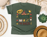 Hello School Im Back graphic tee in Moss