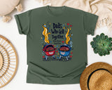 Dads Who Grill Together Stay Rare Together Grey graphic tee in Moss