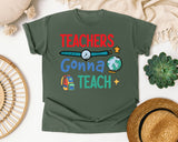Teachers Gonna Teach Globe graphic tee in Moss