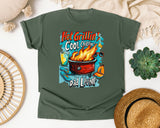 Hot Grillin Cool Chillin Dad Livin graphic tee in Moss