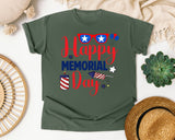 Happy Memorial Day Red graphic tee in Moss