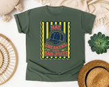 Hat Sneakers And Dad Jokes graphic tee in Moss
