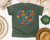 Helping Tiny Humans Handprint Heart graphic tee in Moss