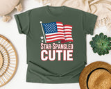Star Spangled Cutie White 2 graphic tee in Moss
