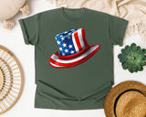 Uncle Sam Top Hat Red graphic tee in Moss