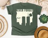 Never Forget White 3 graphic tee in Moss