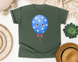 Patriotic Star Balloon graphic tee in Moss