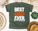 Best Dad Ever Facts Not Opinions White graphic tee in Moss