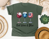Red Wine And Blue graphic tee in Moss