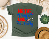 We The People Like To Party Blue 2 graphic tee in Moss