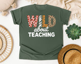 Wild About Teaching graphic tee in Moss