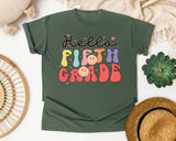Hello Fifth Grade graphic tee in Moss