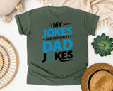 My Jokes Are Officially Dad Jokes graphic tee in Moss