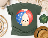 Patriotic Beach Ball graphic tee in Moss