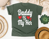 Daddy Is My Hero White 5 graphic tee in Moss