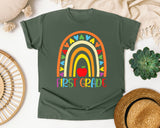 First Grade Rainbow graphic tee in Moss