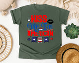 Kiss Me I'm American graphic tee in Moss