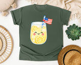 Lemonade With Flag graphic tee in Moss