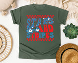 Stars And Stripes Red 2 graphic tee in Moss