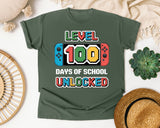 Level 100 Days Of School Unlocked graphic tee in Moss