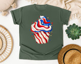 Patriotic Cupcake graphic tee in Moss