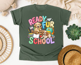 Ready Fur School Puppies graphic tee in Moss