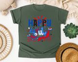 Happy 4th July graphic tee in Moss