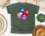Patriotic Balloons graphic tee in Moss