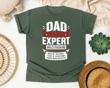 Dad Level Expert Multitasking White graphic tee in Moss