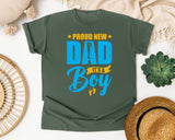 Proud New Dad It's A Boy graphic tee in Moss