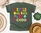 Little Miss Back To School Bright graphic tee in Moss