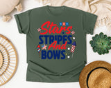Stars Stripes And Bows Navy graphic tee in Moss