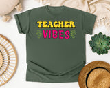 Teacher Vibes graphic tee in Moss